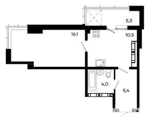 Студия квартира, вторичка, 41м2, 15/16 этаж