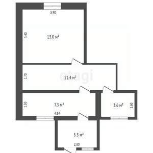 2-к квартира, вторичка, 40м2, 1/1 этаж