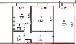 2-к квартира, вторичка, 48м2, 4/10 этаж