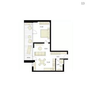 2-к квартира, вторичка, 63м2, 4/12 этаж