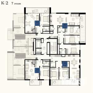 4-к квартира, вторичка, 124м2, 7/12 этаж