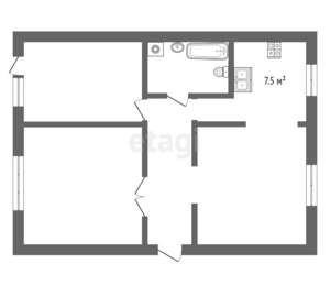 3-к квартира, вторичка, 69м2, 1/2 этаж