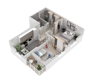 2-к квартира, вторичка, 65м2, 7/16 этаж
