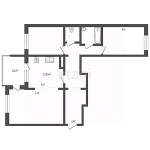 3-к квартира, вторичка, 95м2, 9/9 этаж