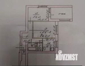 2-к квартира, вторичка, 60м2, 4/9 этаж