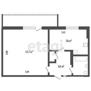 1-к квартира, вторичка, 38м2, 6/10 этаж
