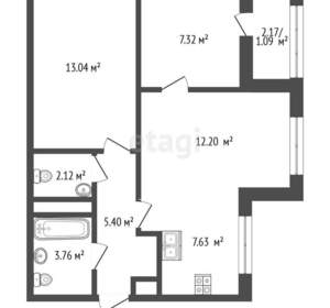 2-к квартира, вторичка, 53м2, 4/17 этаж