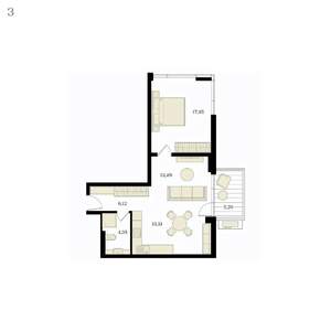 2-к квартира, вторичка, 57м2, 2/12 этаж