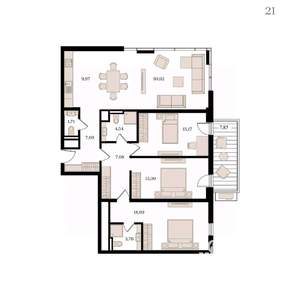 4-к квартира, вторичка, 119м2, 5/12 этаж