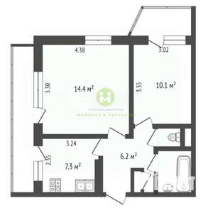 2-к квартира, вторичка, 46м2, 5/12 этаж