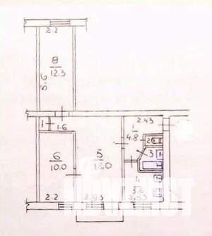 3-к квартира, вторичка, 55м2, 3/5 этаж