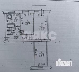 3-к квартира, вторичка, 59м2, 2/5 этаж