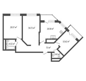 3-к квартира, вторичка, 106м2, 12/14 этаж