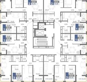 2-к квартира, вторичка, 66м2, 13/16 этаж