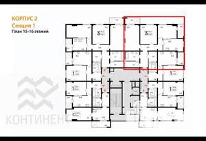 3-к квартира, вторичка, 103м2, 15/16 этаж
