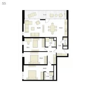 4-к квартира, вторичка, 124м2, 11/12 этаж