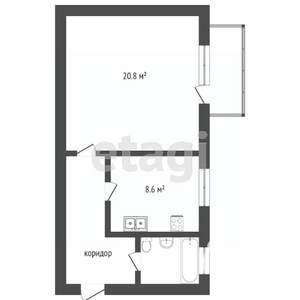 1-к квартира, вторичка, 40м2, 2/2 этаж