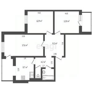3-к квартира, вторичка, 73м2, 10/10 этаж