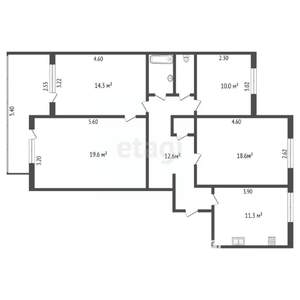 3-к квартира, вторичка, 90м2, 1/10 этаж