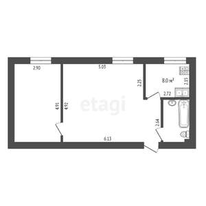 2-к квартира, вторичка, 52м2, 2/4 этаж