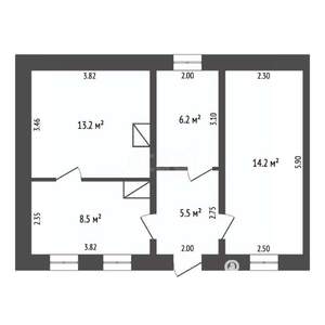 2-к квартира, вторичка, 48м2, 1/1 этаж