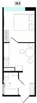 1-к квартира, вторичка, 24м2, 3/9 этаж