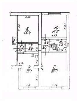 2-к квартира, вторичка, 96м2, 1/2 этаж