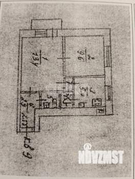 2-к квартира, вторичка, 34м2, 3/3 этаж
