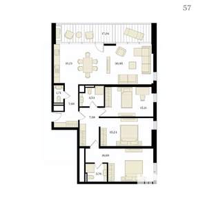 4-к квартира, вторичка, 124м2, 11/12 этаж
