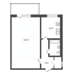 1-к квартира, вторичка, 30м2, 1/5 этаж