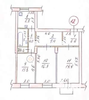 3-к квартира, вторичка, 82м2, 2/3 этаж