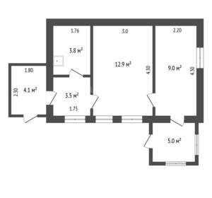 2-к квартира, вторичка, 38м2, 1/8 этаж