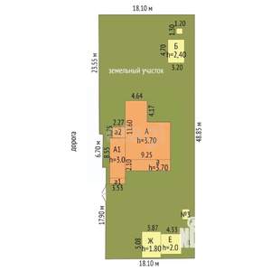 2-к квартира, вторичка, 48м2, 1/1 этаж