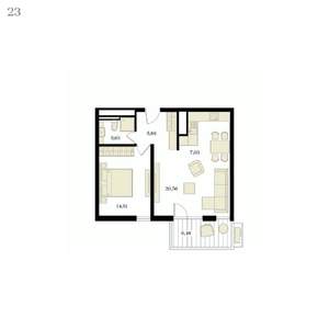 2-к квартира, вторичка, 54м2, 5/12 этаж