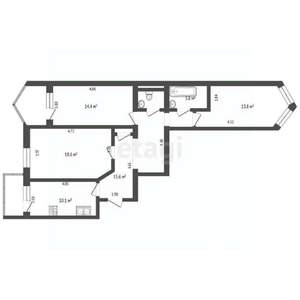 3-к квартира, вторичка, 79м2, 6/9 этаж