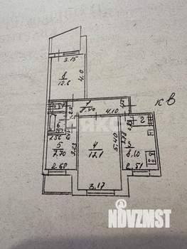 3-к квартира, вторичка, 59м2, 3/9 этаж