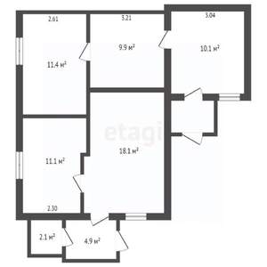 3-к квартира, вторичка, 101м2, 1/1 этаж