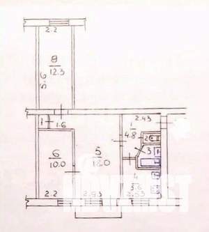 3-к квартира, вторичка, 55м2, 3/5 этаж
