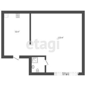 Студия квартира, вторичка, 42м2, 1/2 этаж