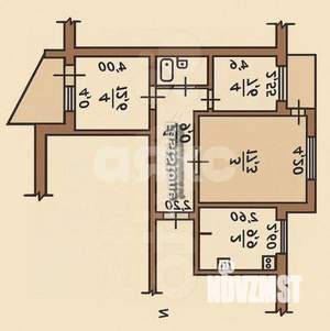 3-к квартира, вторичка, 61м2, 9/9 этаж