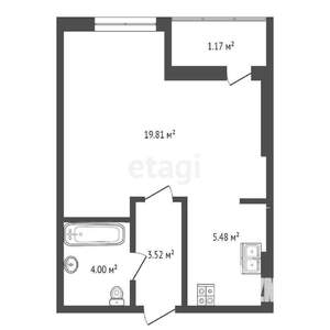1-к квартира, сданный дом, 34м2, 2/16 этаж