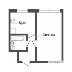 1-к квартира, вторичка, 29м2, 1/5 этаж