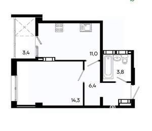 1-к квартира, вторичка, 36м2, 5/16 этаж