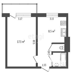 1-к квартира, вторичка, 35м2, 2/9 этаж