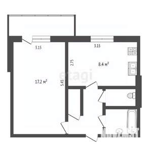 1-к квартира, вторичка, 36м2, 4/10 этаж