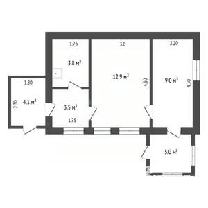 2-к квартира, вторичка, 38м2, 1/8 этаж