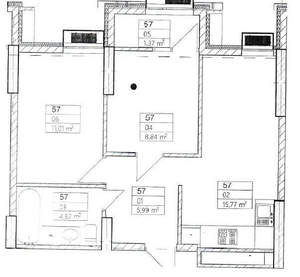 2-к квартира, вторичка, 49м2, 7/17 этаж