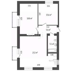3-к квартира, вторичка, 75м2, 3/4 этаж