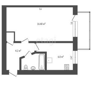1-к квартира, вторичка, 31м2, 5/5 этаж