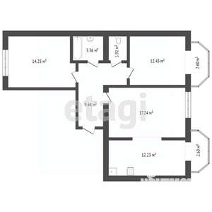 3-к квартира, вторичка, 76м2, 5/10 этаж